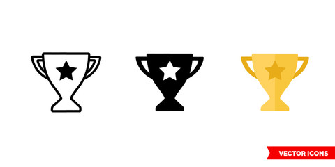 Awards icon of 3 types color, black and white, outline. Isolated vector sign symbol.
