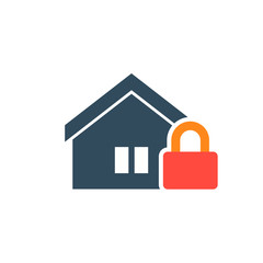 Fototapeta na wymiar Symbol of Home Security, isolated vector design. Home lock icon. Sign logo safe house