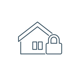 Symbol of Home Security, isolated vector design. Home lock icon. Sign logo safe house