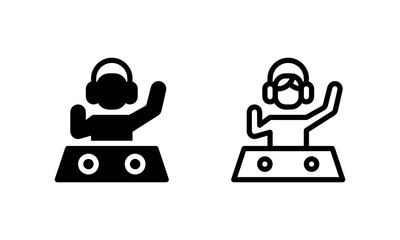 Disk Jockey, Night Club Person Icon, Logo, Vector