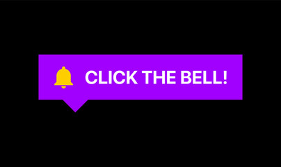 Social Media Subscribe Notification. Click The Bell Reaction Vector Illustration On Black Background 