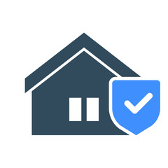 House under protection. Shield symbol. Protection and defense. Home security shield vector illustration