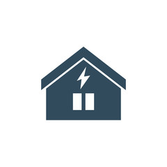 Insurance, home, house, lightning, thunderstorm icon. Element of insurance icon. Power house vector icon