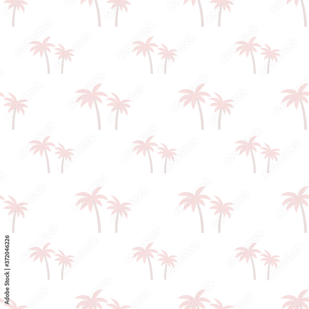 Poster seamless palm pink tree pattern texture. palm tree print vector illustration background.
