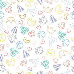 Children's picture. Children's textiles are multicolored. Seamless pattern 