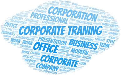 Corporate Traning vector word cloud, made with text only.