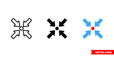 Point icon of 3 types color, black and white, outline. Isolated vector sign symbol.