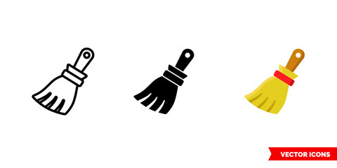 Clear icon of 3 types color, black and white, outline. Isolated vector sign symbol.