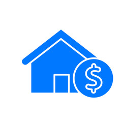 Home, house buying or real estate investment flat vector sign. House Rent vector icon. House symbol and dollar sign