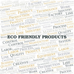 Eco Friendly Products word cloud create with text only.