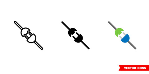 Connect icon of 3 types color, black and white, outline. Isolated vector sign symbol.