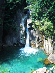 Beautiful Waterfall in Japan (Kakizore canyon at Kiso)