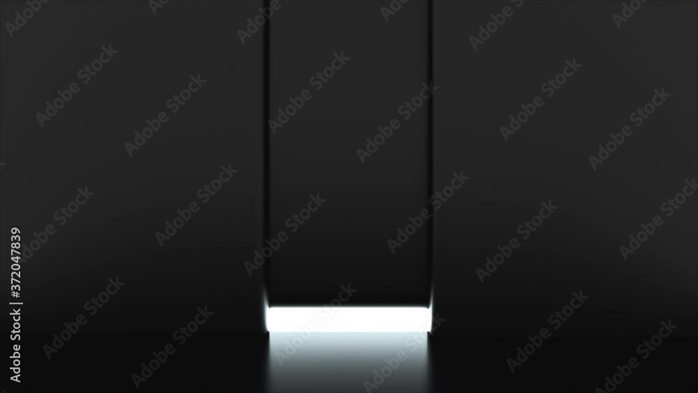 Poster opening gates with shine, computer generated. 3d rendering of automatic sliding doors. abstract back