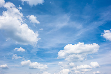 Blue summer sky with clouds as a background