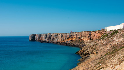 Fototapeta na wymiar View of the coast of the atlantic ocean in portugal, Sagres