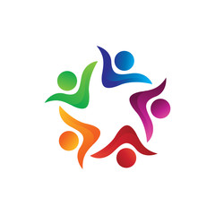 Obraz premium People connect logo,communication logo, community Logo, social network logo vector logo template