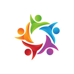 People connect logo,communication logo, community Logo, social network logo vector logo template