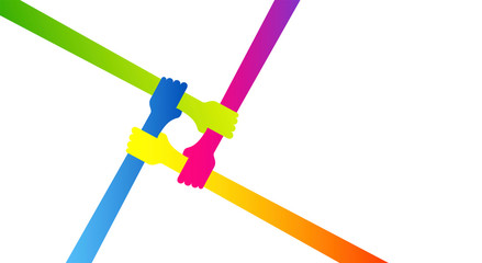 mani, forza, collaborazione, lavoro di squadra