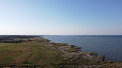Fototapeta na wymiar Aerial View Over Beach in Denmark, August 2020