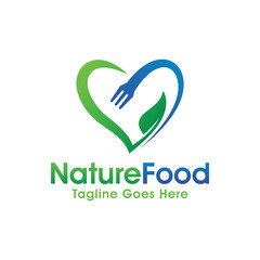 Love Food Logo Design Vector Template Illustration