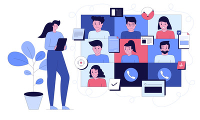 Video conference Remote work Technology concept