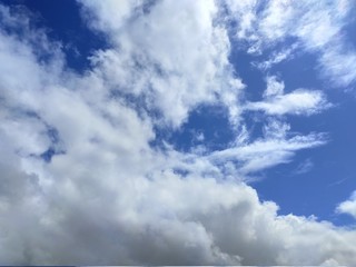 Sky with the cloud. Clear day, clear weather.