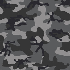
Camouflage texture gray background seamless pattern for printing clothes, fabric.