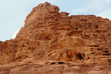 Fototapeta premium Wadi Rum.Reserve of the desert. Martian landscape. Fancy desert mountains against the sky.