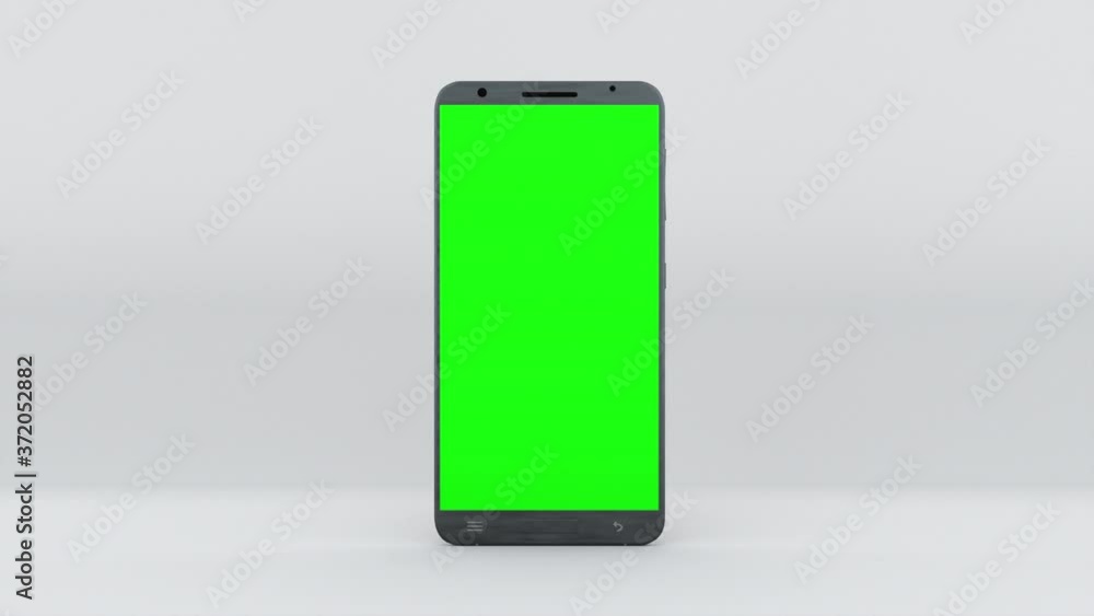 Aufkleber demonstration of a smartphone with a green screen. computer generated modern backdrop. touchscreen d