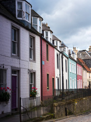 Fototapeta na wymiar Colourful houses in Queensferry, Scotland.