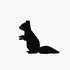 Black squirrel sign on a white background.
