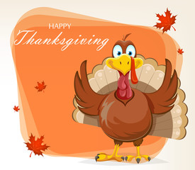 Happy Thanksgiving Day. Funny Turkey bird