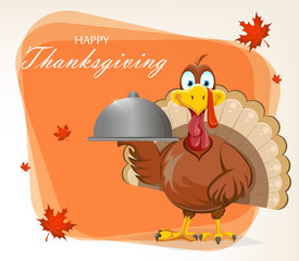 Happy Thanksgiving Day. Funny Turkey bird