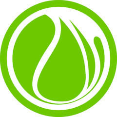 Obraz premium Vector Design of a Leaf Logo in Green with Circle Theme