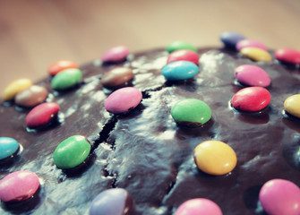 close up of colorful chocolate candies