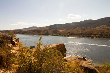 lake and mountains