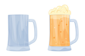 Beer mug in cartoon style