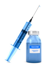 vaccine from covid-19 on white background. Isolated 3D illustration