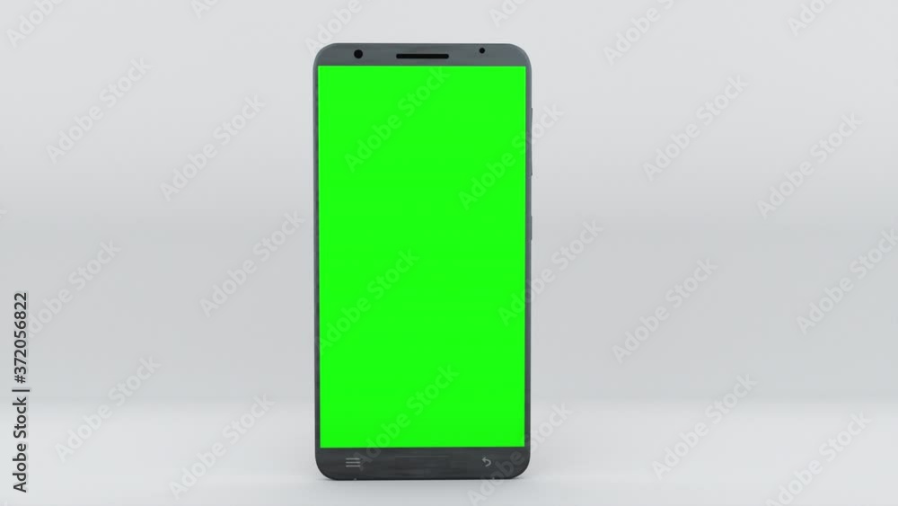 Aufkleber demonstration of a smartphone with a green screen. computer generated modern backdrop. touchscreen d