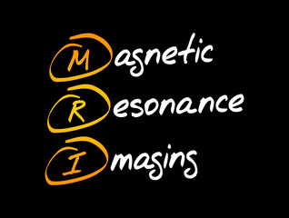 MRI - Magnetic Resonance Imaging acronym, medical concept background