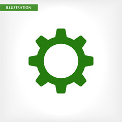 Gears  vector icon , lorem ipsum Flat design