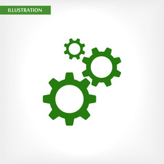Gears  vector icon , lorem ipsum Flat design