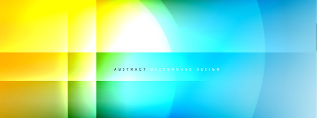 Vector abstract background - circle and cross on fluid gradient with shadows and light effects. Techno or business shiny design templates for text