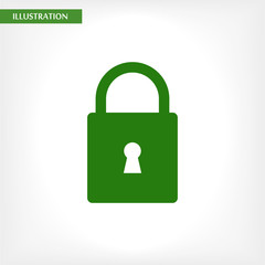Lock vector icon , lorem ipsum Flat design