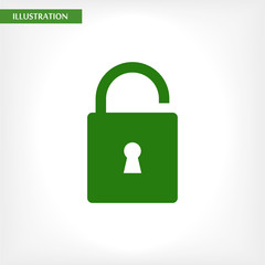 Lock vector icon , lorem ipsum Flat design