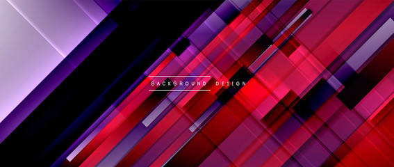 Dynamic lines on fluid color gradient. Trendy geometric abstract background for your text, logo or graphics