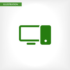 Computer  vector icon , lorem ipsum Flat design