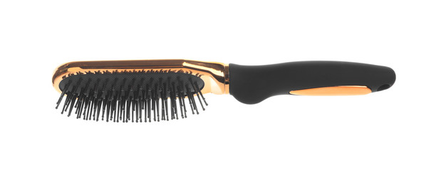 New modern hair brush isolated on white