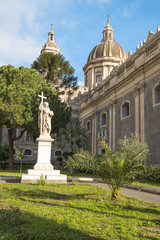 Views of the gardens of the Cathedral of Saint Agatha of Sicily, Catania, Sicily, Italy