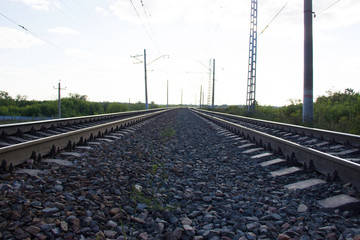 
Two railway tracks going into the distance